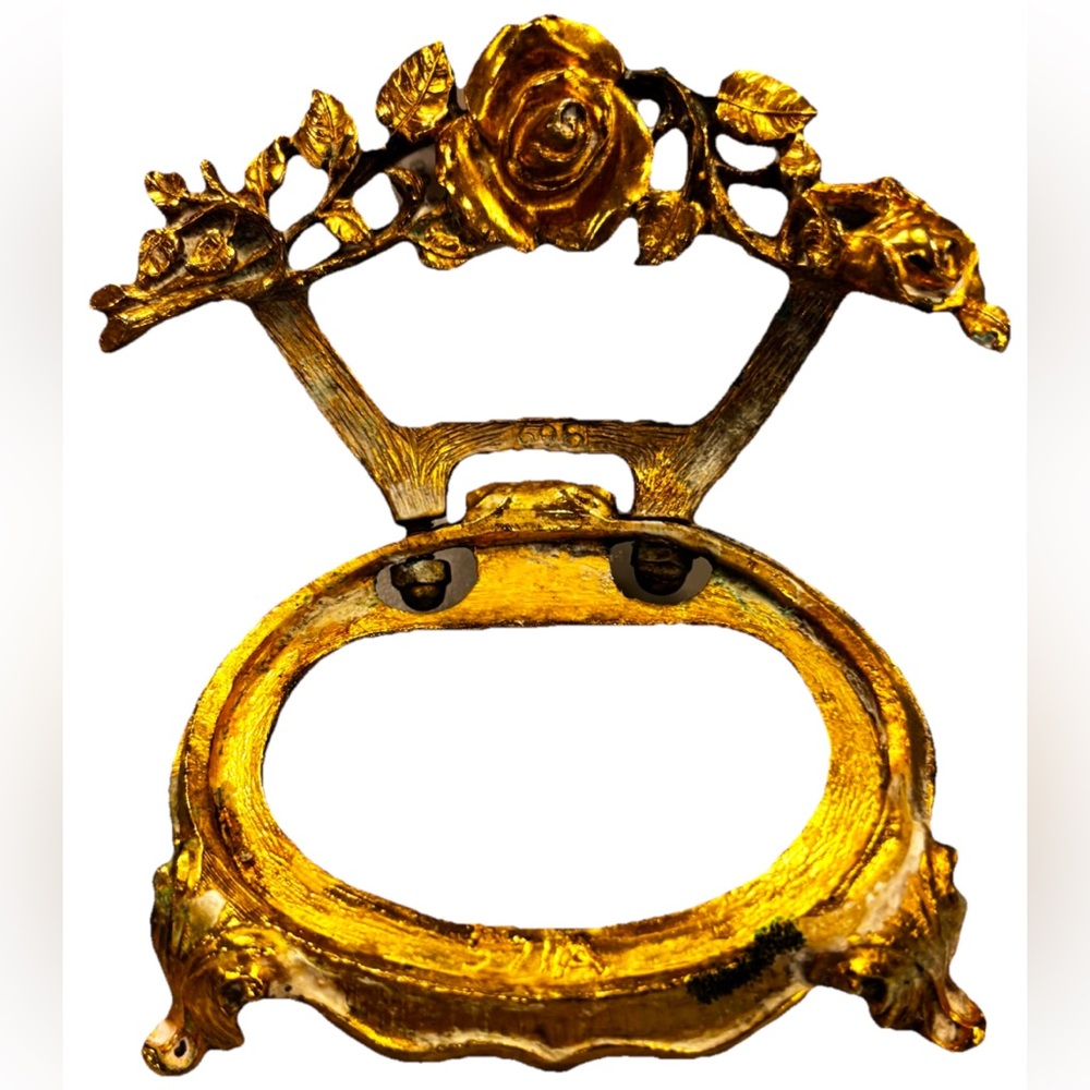 VINTAGE Gold Ornate Floral Accent Soap Dish Holder Elegant Cottagecore Romantic